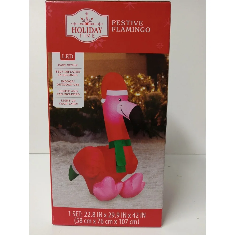 Holiday Time Festive‎ Flamingo LED Inflatable  Airblown 3.5ft